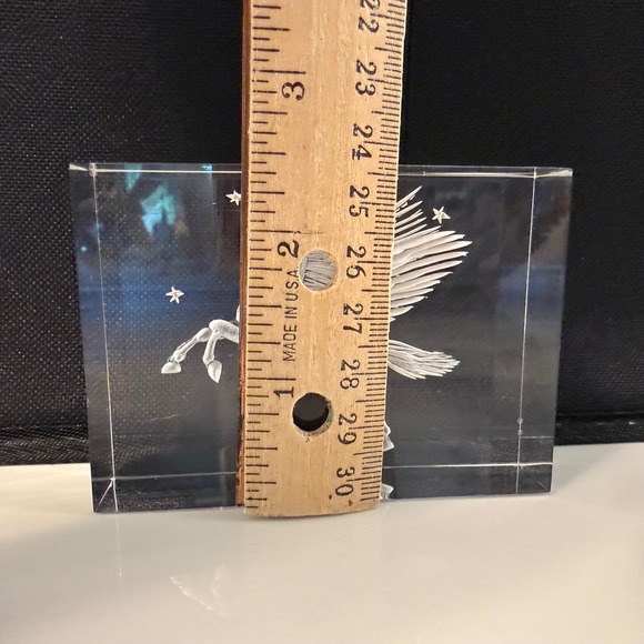 UNICORN PEGASUS Laser Etched Glass Acrylic Paperweight Figurine Mythical 3.5" - Picture 10 of 10